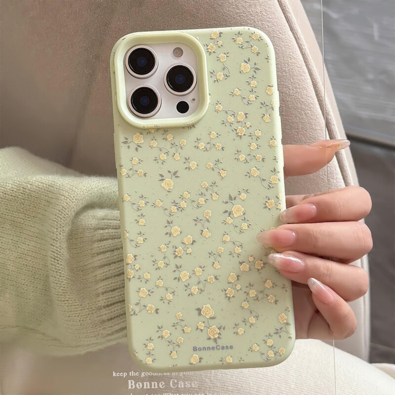 Milky Green Floral Bliss iPhone Case-3