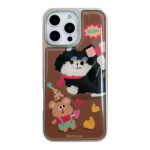 Whimsical Cheese Cat Hitting Mouse iPhone Case