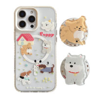 MagSafe Cartoon Puppy Stand iPhone Case