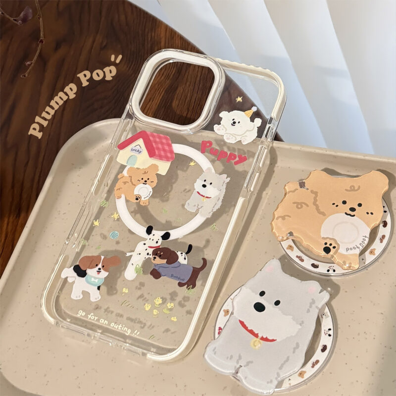 MagSafe Cartoon Puppy Stand iPhone Case-1