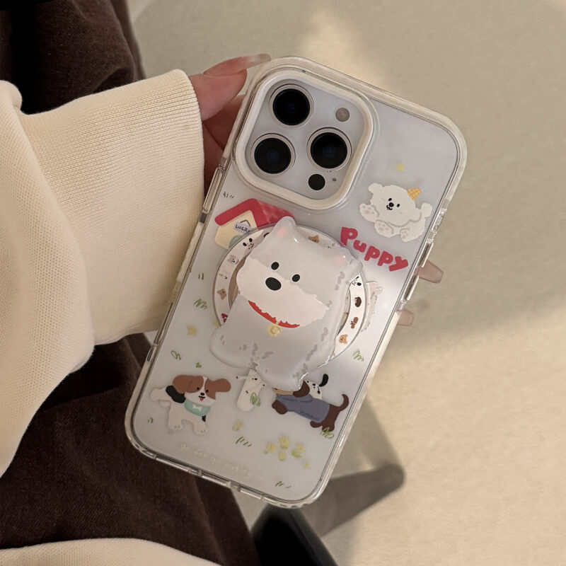 MagSafe Cartoon Puppy Stand iPhone Case-9