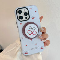 Charm Tiny Cherries Stand iPhone Case - Image 5