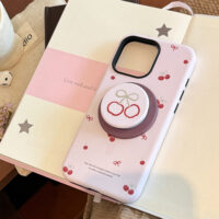 Charm Tiny Cherries Stand iPhone Case - Image 6