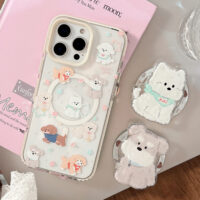 Cute Pups Magnetic Stand iPhone Case - Image 2
