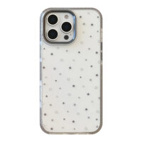 Gray-White Stars Doodle iPhone Case