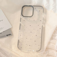 Gray-White Stars Doodle iPhone Case - Image 4