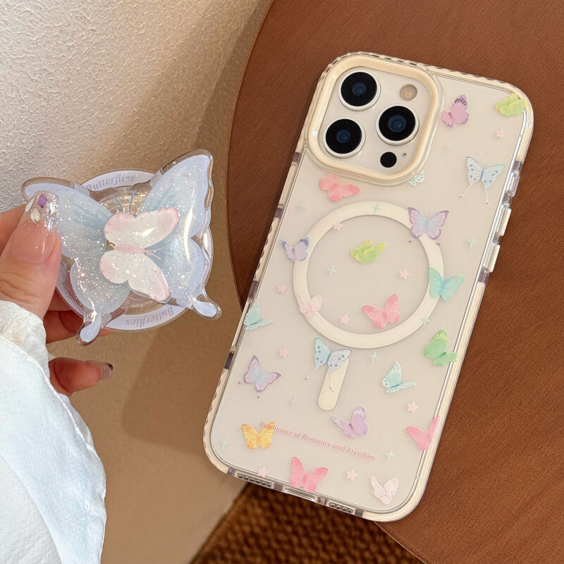 MagSafe Stars Butterfly with Dual-Layer Stand iPhone Case-10