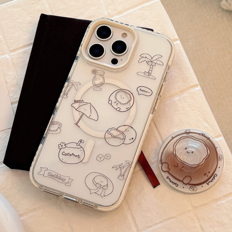 Creative Coconut Graffiti Stand MagSafe iPhone Case-9