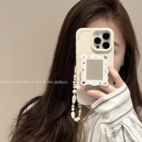 French Mirror Stand Cheese White iPhone Case - Image 3