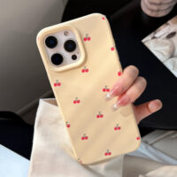Ins Cream Yellow Cherry Lanyard iPhone Case - Image 4