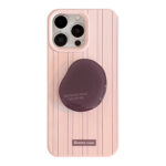 Pink Brown Stripes Coffee Bean Stand iPhone Case