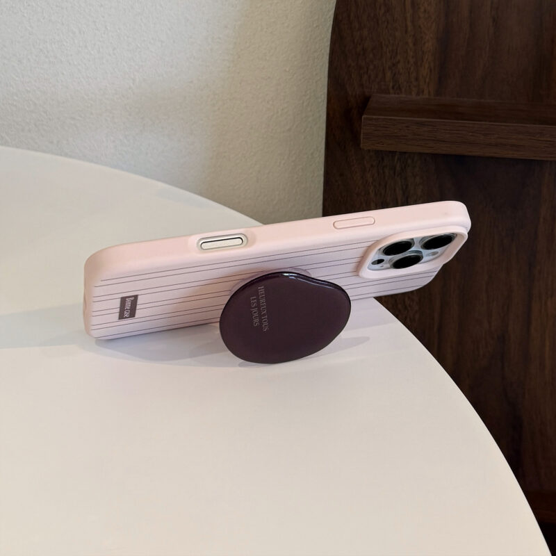 Pink Brown Stripes Coffee Bean Stand iPhone Case-8