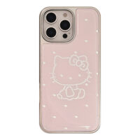 Silver Edged Pink Base Sweetheart Cat iPhone Case