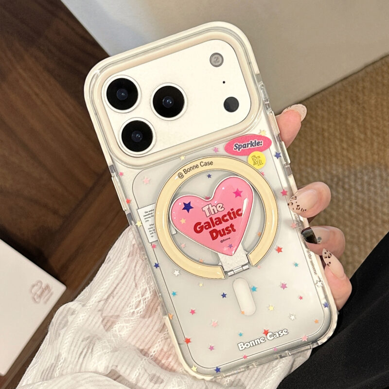Galactic Heart Magnetic Stand iPhone Case-13