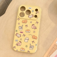 Honey Cats Lemon Yellow iPhone Case - Image 5