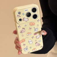 Honey Cats Lemon Yellow iPhone Case - Image 2