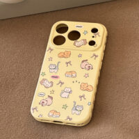 Honey Cats Lemon Yellow iPhone Case - Image 4