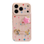 3D Plush Star Puppy Kitty Striped Soft iPhone Case