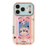 3D Plush Winter Animals Soft Leather iPhone Case