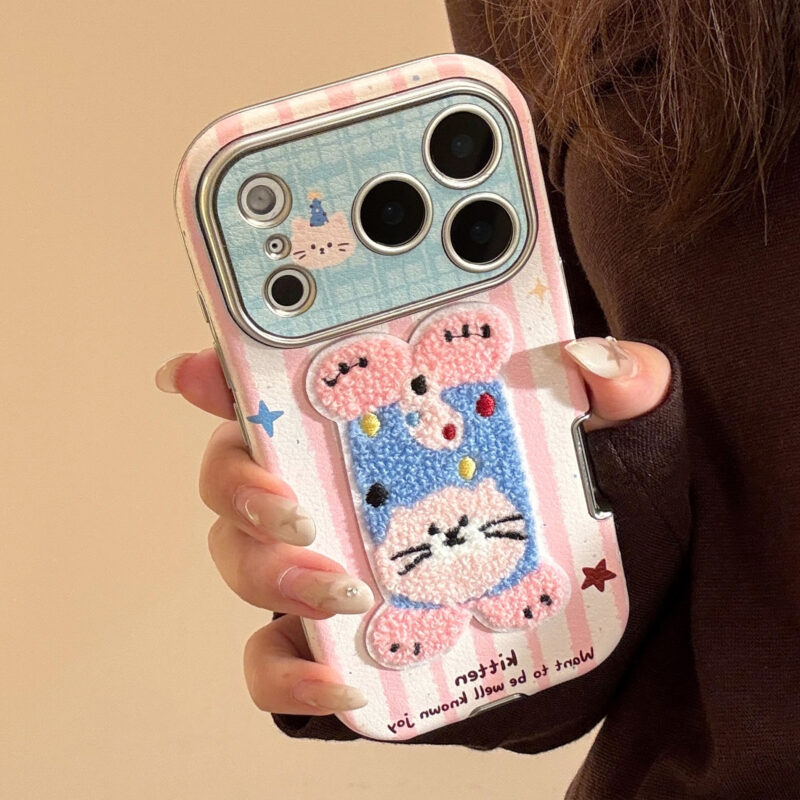 3D Plush Winter Animals Soft Leather iPhone Case-10