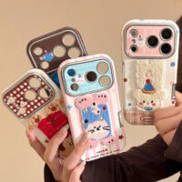3D Plush Winter Animals Soft Leather iPhone Case - Image 6