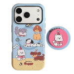 Cartoon Puppy Party Magnetic Stand iPhone Case