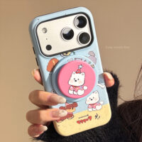 Cartoon Puppy Party Magnetic Stand iPhone Case - Image 2