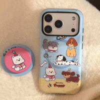 Cartoon Puppy Party Magnetic Stand iPhone Case - Image 4
