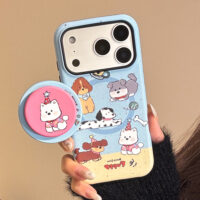 Cartoon Puppy Party Magnetic Stand iPhone Case - Image 5