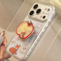 Cute Deer Apple Stand Clear iPhone Case - Image 2