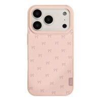 Korean Pink Lambskin Bows Pattern iPhone Case