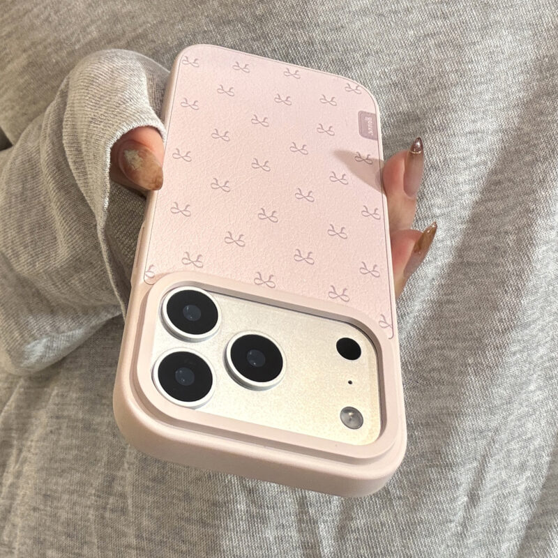 Korean Lambskin Bow Pattern iPhone Case-10