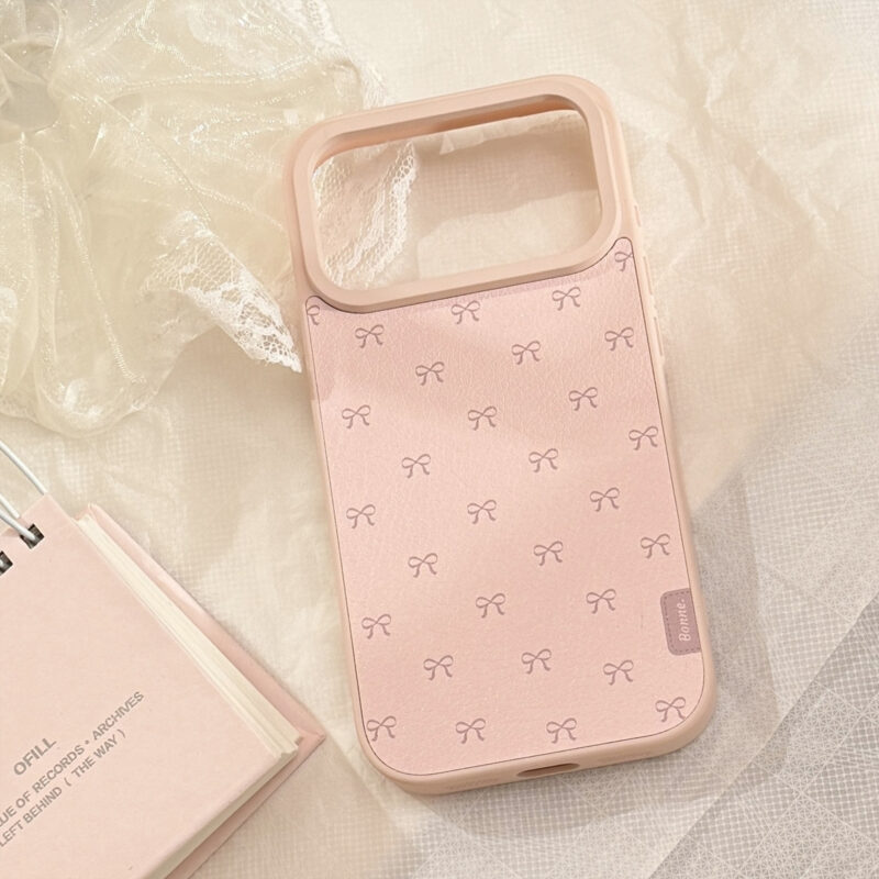 Korean Lambskin Bow Pattern iPhone Case-11