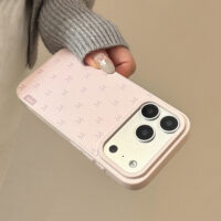 Korean Pink Lambskin Bows Pattern iPhone Case - Image 3