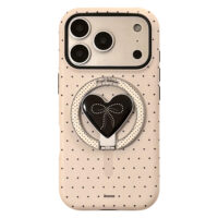 Korean Pearl Bow Magnetic Stand iPhone Case