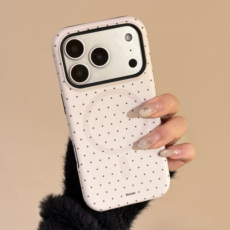 Korean Pearl Bow Magnetic Stand iPhone Case-11