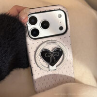 Korean Pearl Bow Magnetic Stand iPhone Case - Image 2