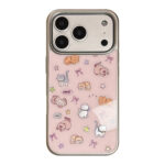 Silver Edge Cute Cats Stars Bows iPhone Case