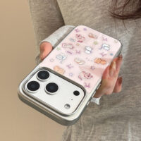 Silver Edge Cute Cats Stars Bows iPhone Case - Image 6