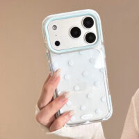 Solid Polka Dot Soft Clear iPhone Case - Image 3