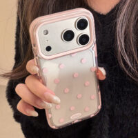 Solid Polka Dot Soft Clear iPhone Case - Image 2
