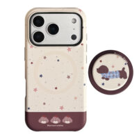 Vintage Starry Chocolate Doggy Stand iPhone Case