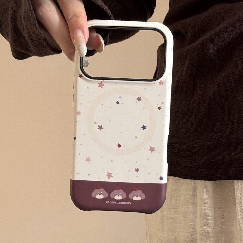 Vintage Starry Chocolate Doggy Stand iPhone Case-11