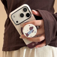 Vintage Starry Chocolate Doggy Stand iPhone Case - Image 2