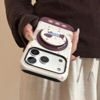 Vintage Starry Chocolate Doggy Stand iPhone Case - Image 4