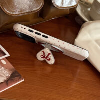 All-Over Red Polka Dot Bow Heart Magnetic Stand iPhone Case - Image 4
