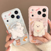 Cartoon Cute Puppies Magnetic Stand iPhone Case - Image 5