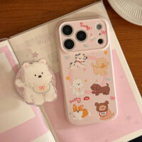 Cartoon Cute Puppies Magnetic Stand iPhone Case - Image 6