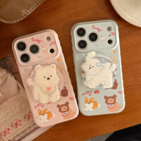Cartoon Cute Puppies Magnetic Stand iPhone Case - Image 4