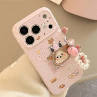 Cute 3D Plush Sheep Pink Soft Case iPhone Case - Image 6